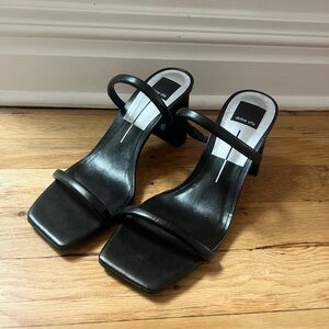 Dolce vita Black square toe block heel sandal #heels